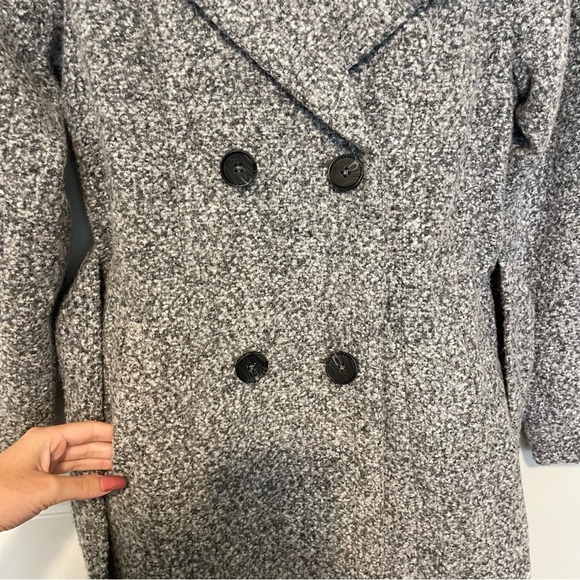 Warm Grey Pea Coat Lined Sz XS - Picture 2 of 5